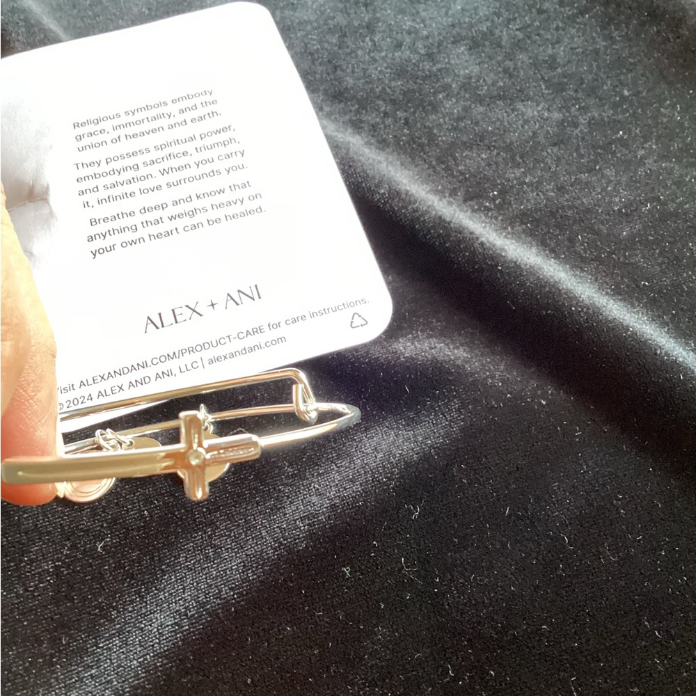 Alex and Ani Silver Charm Bracelet with Cross - Picture 4 of 4